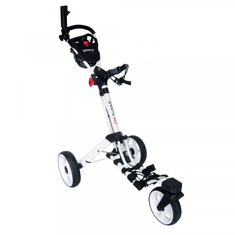 Chariot de golf pliable à 3 roues-sangle elastique,porte-parasol réglable  et porte-gobelet sac recouvert d'aluminium gris - Conforama